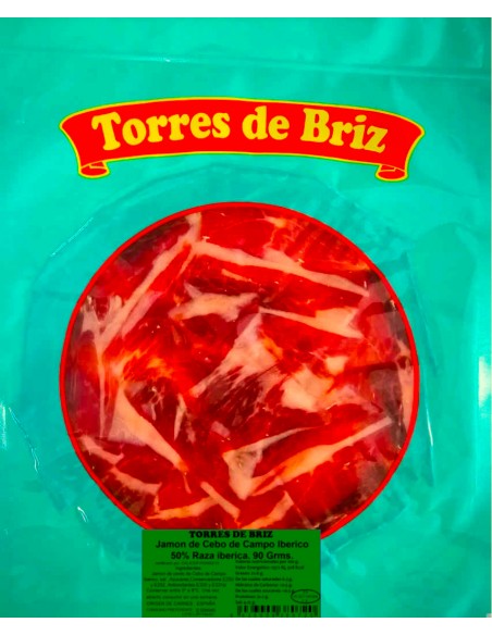 Loncheado de Jamón de Cebo de Campo Iberico 50% raza Iberica 90 g.