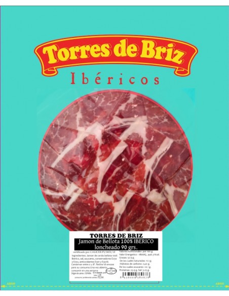 Jambon Ibérique 100% de Gland Tranchée  90 g.