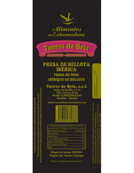 Proie ibérique nourrie aux glands (Lomito)