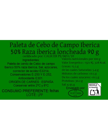 Paleta de Cebo de Campo Ibérica 50% Raza Iberica