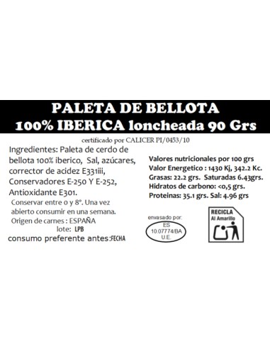 Paleta de Bellota 100% Ibérica