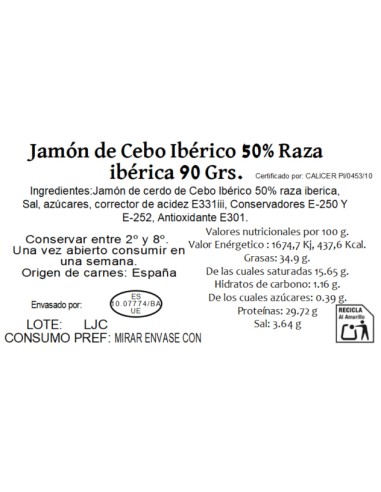 Jamón de Cebo Ibérico 50% Raza Iberica