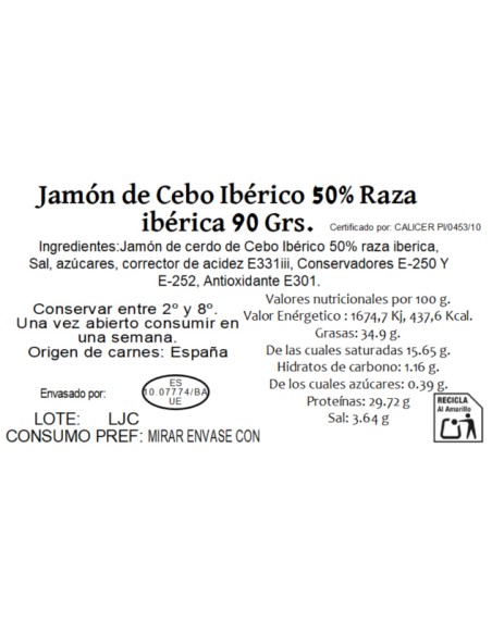 Jamón de Cebo Ibérico 50% Raza Iberica