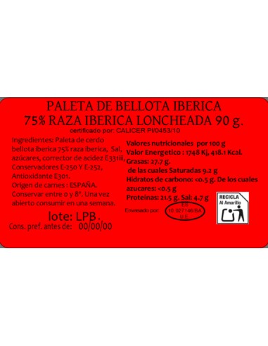 Épaule Ibérique de Gland Tranchée 90 g