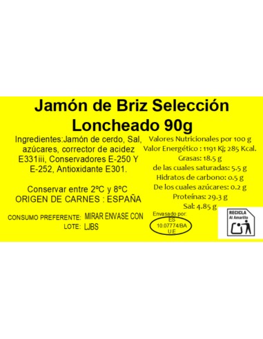 Loncheado Jamón de Briz Selección    90 g....