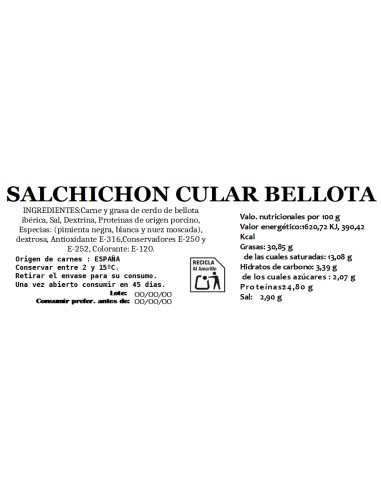 Campagne Cular Salchichón Pure Bellota Iberico
