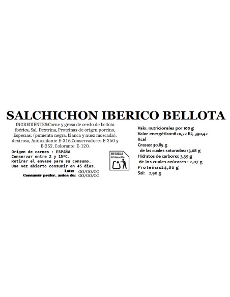 Sarta Pure Bellota Iberian Salchichón (2 units)