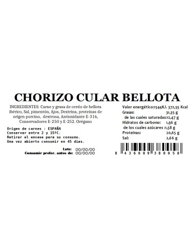 Cular Chorizo Pure Bellota Iberico Campaign