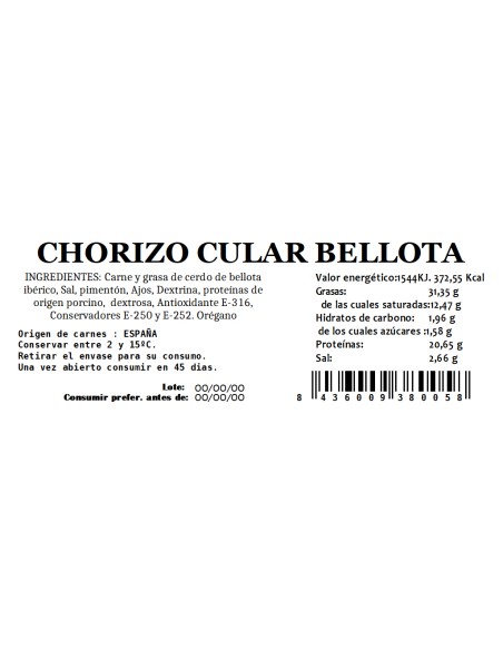Cular Chorizo Pure Bellota Iberico Campaign