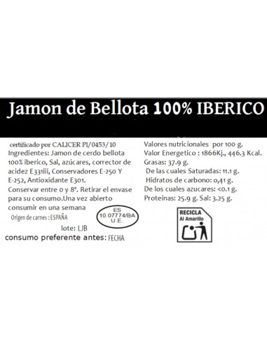 Jamón de Bellota 100% Ibérico