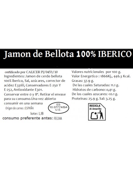 Jamón de Bellota 100% Ibérico